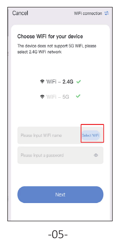 صفحه انتخاب Wi-Fi برای دستگاه شما