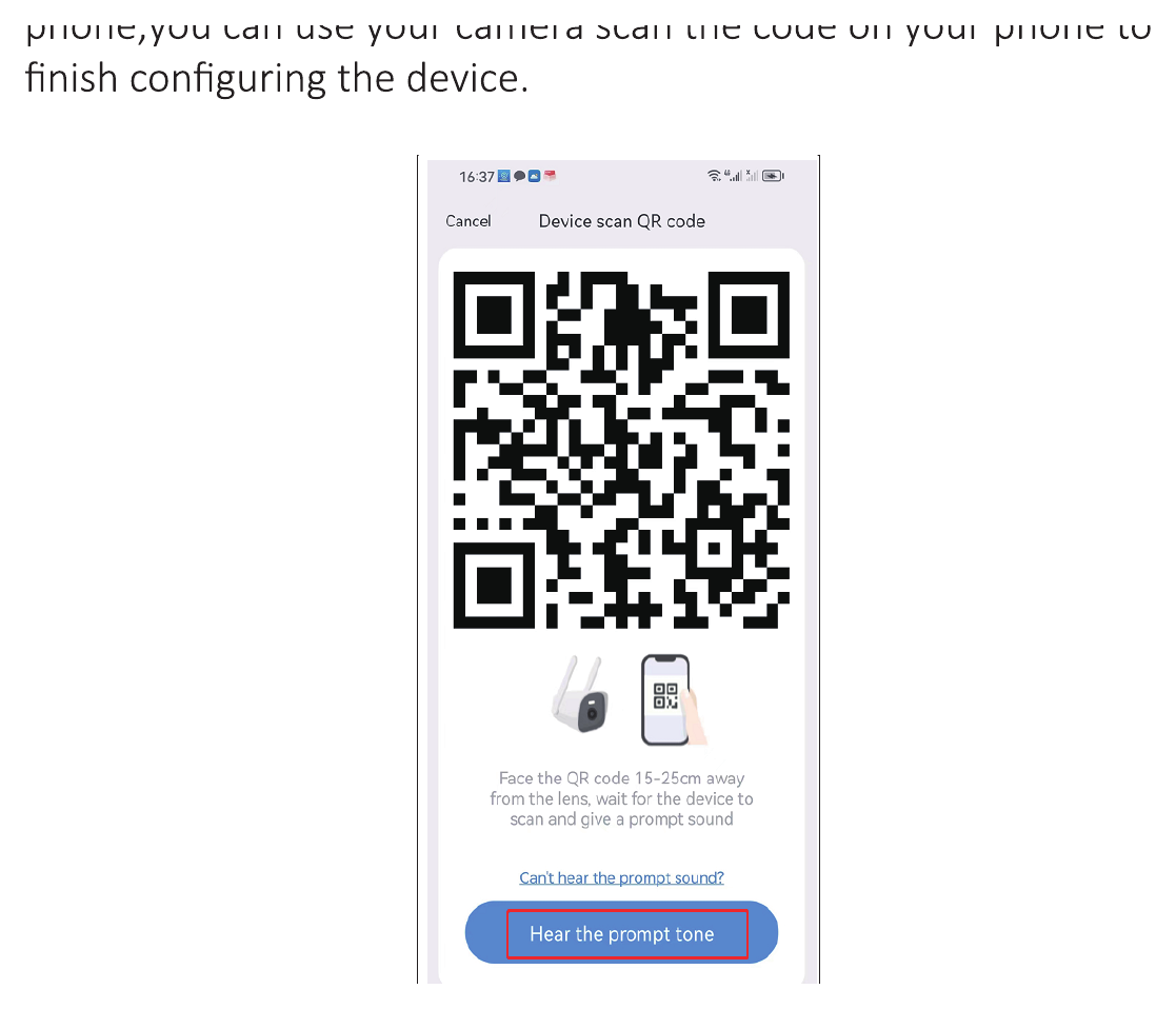 Zařízení skenuje QR kód zobrazený na telefonu